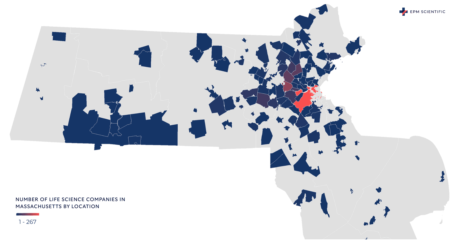 EPM Scientific Number Of Life Science Companies In Massachusetts By Location