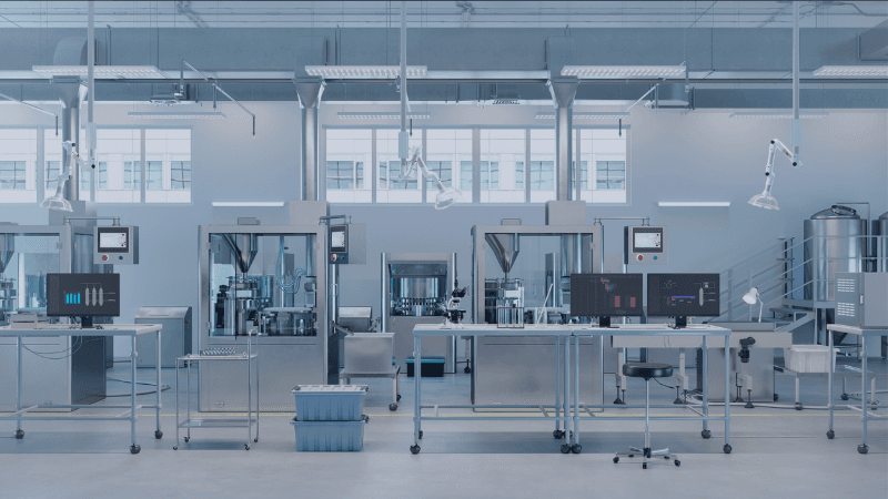 Empty Pharmaceutical Manufacturing Facility Highlighting The Impact Of Unfilled CDMO Roles.